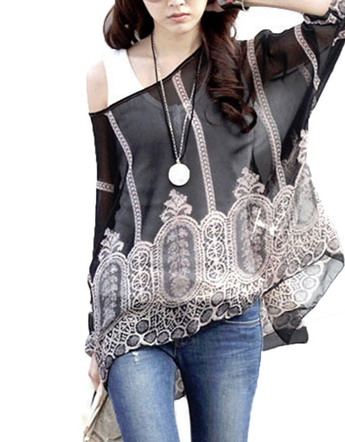 Load image into Gallery viewer, Womens Loose Fit Chiffon Tunic top