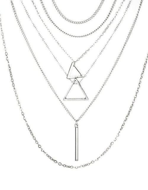Load image into Gallery viewer, Double Triangle Multilayer Necklace