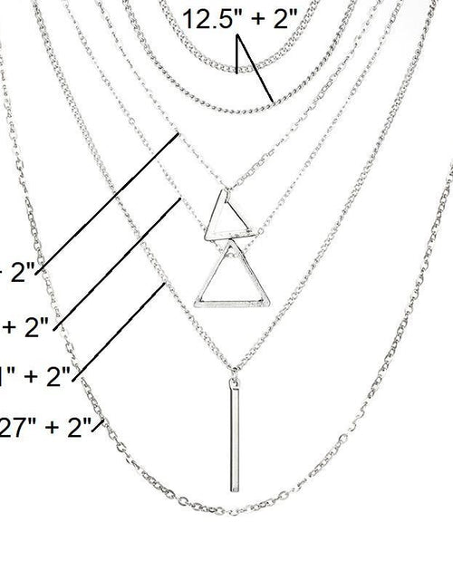 Load image into Gallery viewer, Double Triangle Multilayer Necklace