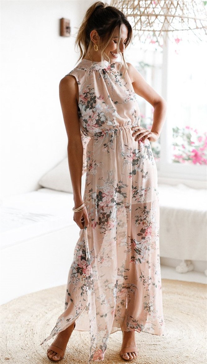 Bohemian Sleeveless Elegant Dress Sexy Dress Woman