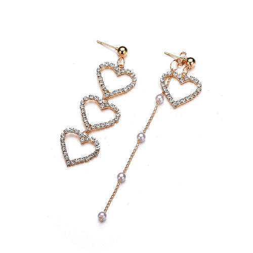 Load image into Gallery viewer, Crystal Love Heart Dangle Earrings
