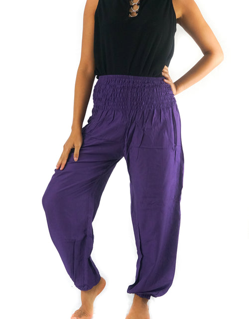 Load image into Gallery viewer, Purple Women Boho Pants Hippie Pants Yoga Pants Harem
