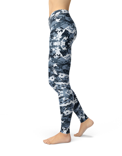 Load image into Gallery viewer, Jean Navy Camo Leggings
